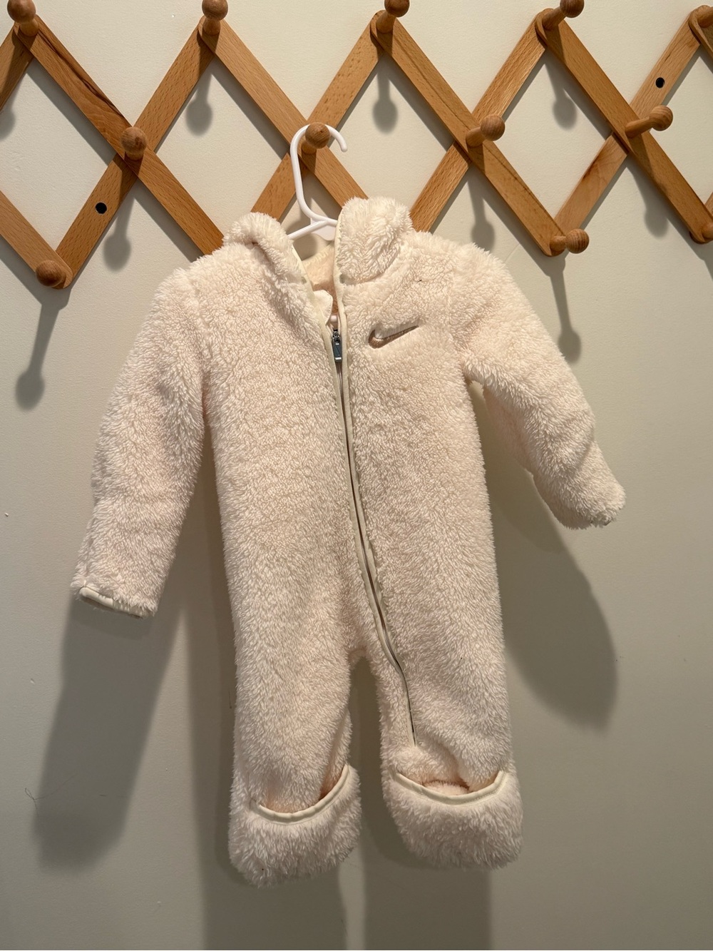 Nike Cream Sherpa Infant One-Piece Zip Footie